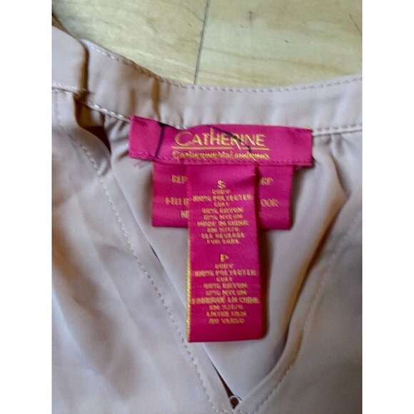 Catherine Malandrino BNWOT blush split neck sz small women short sleeve rib trim - Picture 5 of 5